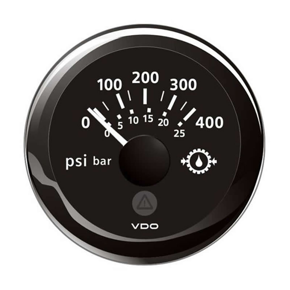 Marine VDO ViewLine Gear Oil Pressure Gauges 400PSI Black 52mm